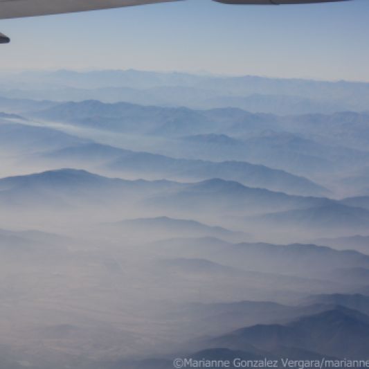 A view of the Andes from an airplane