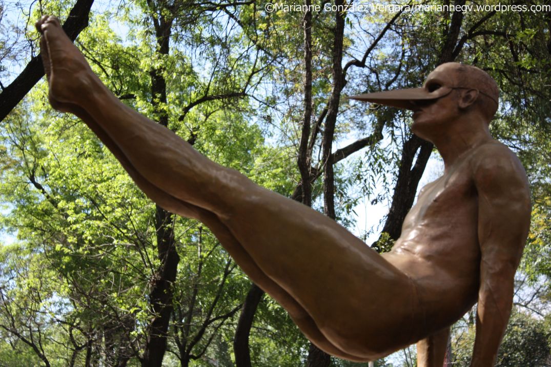 Mexico City. Bronze sculpture made by Mexican artist Jorge Marin